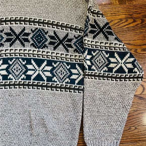 Vintage New Era Fair Isle Knit Sweater USA Made L - Picture 4 of 9